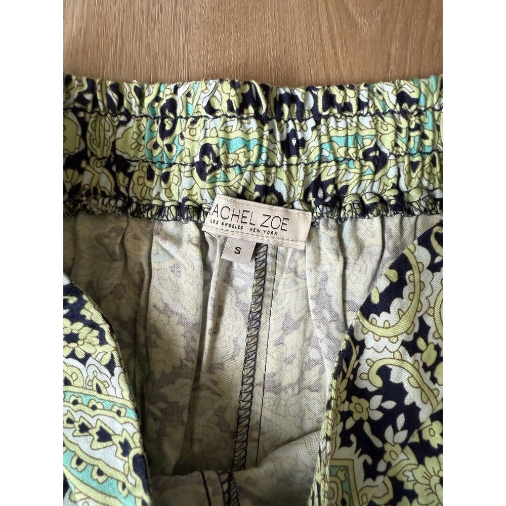 Rachel Zoe Pants Small STRETCHY SATIN Floral Pull On Elastic Waist - Picture 5 of 6